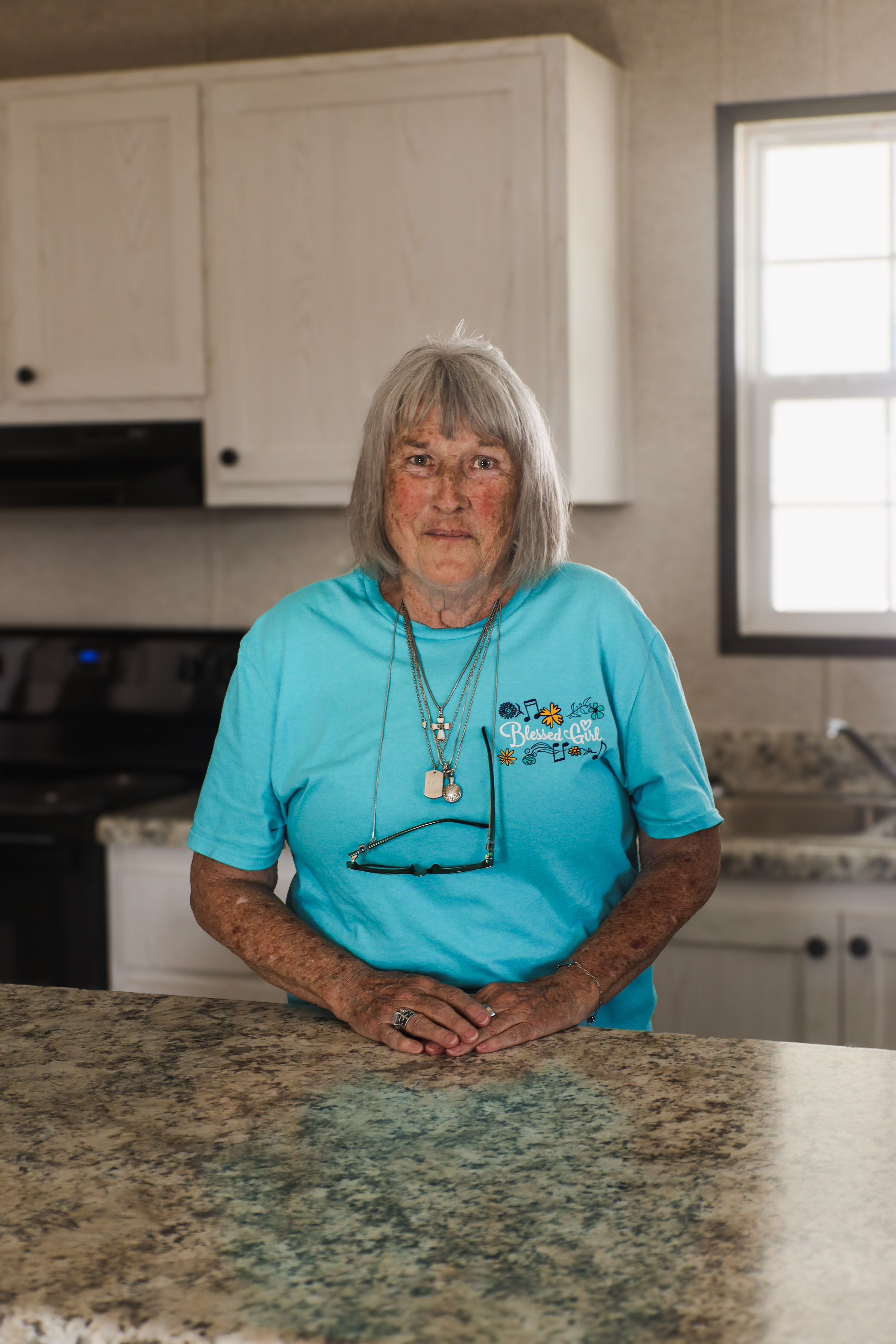 Deborah Groover enjoying a moment in her new home.